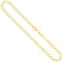 Goldkette als Panzerkette weit in Gelbgold 333 / 8K, 42 cm lang, 3,9 mm breit, Gewicht ca. 6.5 g.