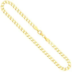 Goldkette als Panzerkette weit in Gelbgold 585 / 14K, 36 cm lang, 3,9 mm breit, Gewicht ca. 6.8 g.