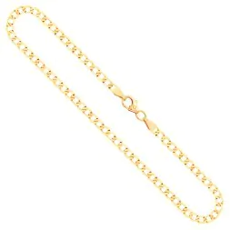 Goldkette als Panzerkette facettiert in Gelbgold 585 / 14 Karat, 95 cm lang, 3.1 mm breit, Gewicht ca. 12 g.