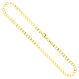 Goldkette als Panzerkette weit in Gelbgold 333 / 8 Karat, 65 cm lang, 3.3 mm breit, Gewicht ca. 7.1