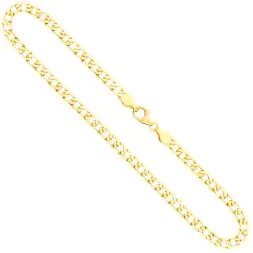 Goldkette als Panzerkette facettiert in Gelbgold 333 / 8K, 50 cm lang, 5 mm breit, Gewicht ca. 12 g.