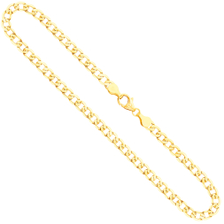 Goldkette als Panzerkette facettiert in Gelbgold 333 / 8K, 60 cm lang, 5 mm breit, Gewicht ca. 13.5 g.