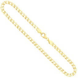 Goldkette als Panzerkette facettiert in Gelbgold 333 / 8K, 80 cm lang, 5 mm breit, Gewicht ca. 18 g.