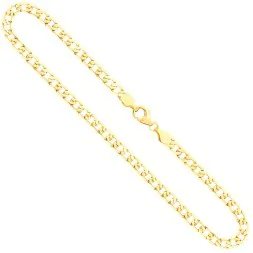 Goldkette als Panzerkette facettiert in Gelbgold 585 / 14K, 100 cm lang, 5 mm breit, Gewicht ca. 26.8 g.