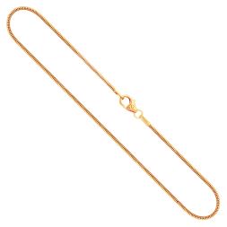 Goldkette als Schlangenkette in Gelbgold 585 / 14K, 45 cm lang, 1,2 mm breit, Gewicht ca. 4 g.