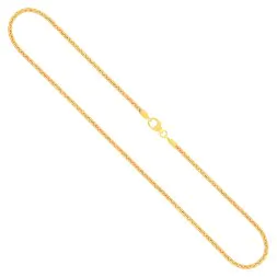 Goldkette als Venezianerkette rund geschlagen in Gelbgold 585 / 14K, 42 cm lang, 2 mm breit, Gewicht ca. 9.7 g.