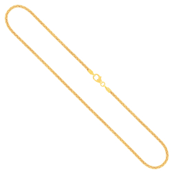 Goldkette als Venezianerkette rund geschlagen in Gelbgold 375 / 9K, 34 cm lang, 2 mm breit, Gewicht ca. 6.7 g.