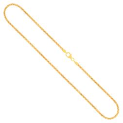 Goldkette als Venezianerkette rund geschlagen in Gelbgold 375 / 9K, 45 cm lang, 2 mm breit, Gewicht ca. 8.9 g.