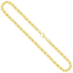Goldkette als Königskette in Gelbgold 585 / 14K, 45 cm lang, 4 mm breit, Gewicht ca. 54.6 g.