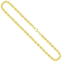 Goldkette als Königskette in Gelbgold 585 / 14K, 50 cm lang, 4 mm breit, Gewicht ca. 58.8 g.