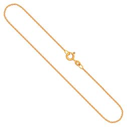 Goldkette als Ankerkette rund in Gelbgold 585 / 14K, 42 cm lang, 1,3 mm breit, Gewicht ca. 2.4 g.