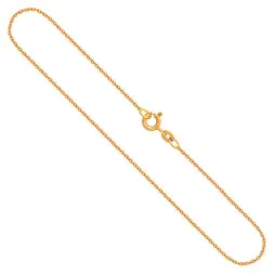 Goldkette als Ankerkette rund in Gelbgold 585 / 14K, 45 cm lang, 1,3 mm breit, Gewicht ca. 2.5 g.