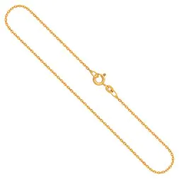 Goldkette als Ankerkette rund in Gelbgold 333 / 8K, 36 cm lang, 1,5 mm breit, Gewicht ca. 2 g.