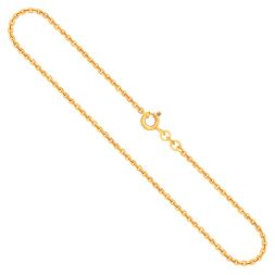 Goldkette als Ankerkette rund in Gelbgold 375 / 9K, 45 cm lang, 2 mm breit, Gewicht ca. 4.2 g.