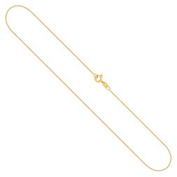 Goldkette als Ankerkette flach in Gelbgold 585 / 14K, 42 cm lang, 0,8 mm breit, Gewicht ca. 0.9 g.