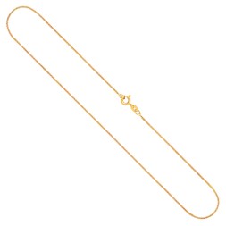 Goldkette als Ankerkette flach in Gelbgold 375 / 9K, 38 cm lang, 1,2 mm breit, Gewicht ca. 1.4 g.