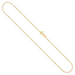 Goldkette als Ankerkette flach in Gelbgold 375 / 9K, 42 cm lang, 1,2 mm breit, Gewicht ca. 1.5 g.