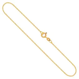 Goldkette als Ankerkette diamantiert in Gelbgold 333 / 8K, 38 cm lang, 1,3 mm breit, Gewicht ca. 1.9 g.
