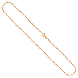 Goldkette als Ankerkette diamantiert in Gelbgold 333 / 8K, 42 cm lang, 1,7 mm breit, Gewicht ca. 3.3 g.