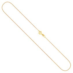 Goldkette als Panzerkette flach in Gelbgold 585 / 14K, 40 cm lang, 0,8 mm breit, Gewicht ca. 1 g.