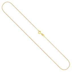 Goldkette als Panzerkette flach in Gelbgold 333 / 8 Karat, 65 cm lang, 0.8 mm Breit, Gewicht ca. 1.2 g.