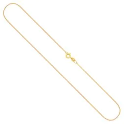 Goldkette als Panzerkette flach in Gelbgold 750 / 18K, 42 cm lang, 0,8 mm breit, Gewicht ca. 1.4 g.