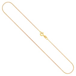 Goldkette als Panzerkette flach in Gelbgold 375 / 9K, 70 cm lang, 1,1 mm breit, Gewicht ca. 2.4 g.