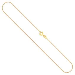Goldkette als Panzerkette flach in Gelbgold 750 / 18 Karat, 40 cm lang, 1.1 mm breit, Gewicht ca. 1.9 g.