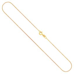 Goldkette als Panzerkette flach in Gelbgold 750 / 18 Karat, 55 cm lang, 1.1 mm breit, Gewicht ca. 2.5 g.