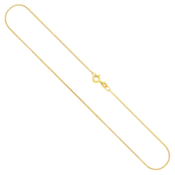 Goldkette als Panzerkette flach in Gelbgold 585 / 14 Karat, 70 cm lang, 1.1 mm breit, Gewicht ca. 2,6 g.