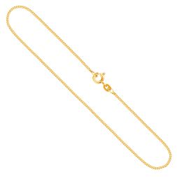 Goldkette als Panzerkette flach in Gelbgold 585 / 14K, 38 cm lang, 1,2 mm breit, Gewicht ca. 2 g.