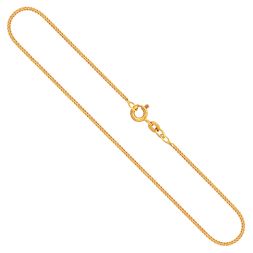 Goldkette als Panzerkette flach in Gelbgold 585 / 14K, 55 cm lang, 1,4 mm Breit, Gewicht ca. 3.1 g.