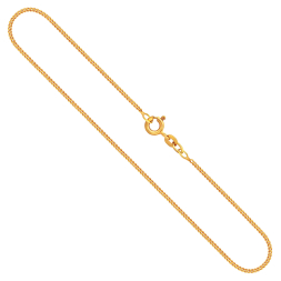 Goldkette als Panzerkette flach in Gelbgold 375 / 9K, 85 cm lang, 1,4 mm breit, Gewicht ca. 4.7 g.