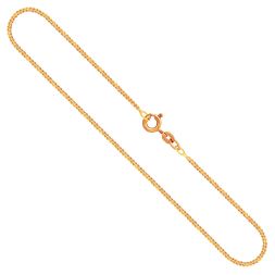 Goldkette als Panzerkette flach in Gelbgold 585 / 14K, 45 cm lang, 1,6 mm breit, Gewicht ca. 3.7 g.