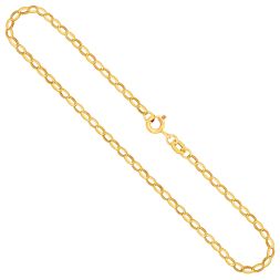 Goldkette als Erbskette in Gelbgold 585 / 14K, 90 cm lang, 2,5 mm breit, Gewicht ca. 17 g.