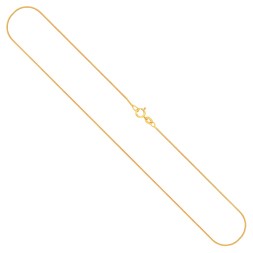 Goldkette als Schlangenkette in Gelbgold 585 / 14K, 70 cm lang, 0,8 mm breit, Gewicht ca. 3.6 g.