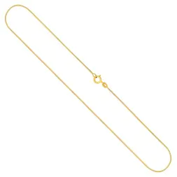 Goldkette als Schlangenkette diamantiert in Gelbgold 375 / 9K, 34 cm lang, 0,8 mm breit, Gewicht ca. 2 g.