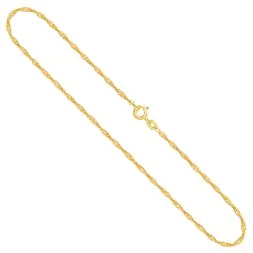 Goldkette als Singapurkette in Gelbgold 585 / 14K, 42 cm lang, 1,8 mm breit, Gewicht ca. 2.4 g.