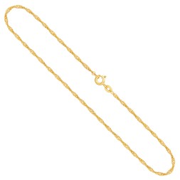 Goldkette als Singapurkette in Gelbgold 585 / 14K, 40 cm lang, 1,8 mm breit, Gewicht ca. 2.3 g.