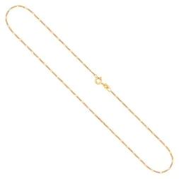 Goldkette als Figarokette diamantiert in Gelbgold 375 / 9K, 36 cm lang, 1,1 mm breit, Gewicht ca. 1 g.