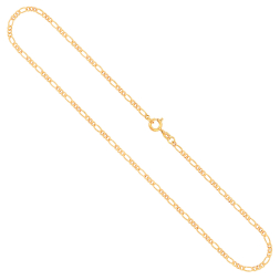 Goldkette als Figarokette diamantiert in Gelbgold 375 / 9K, 85 cm lang, 2,2 mm breit, Gewicht ca. 7.7 g.
