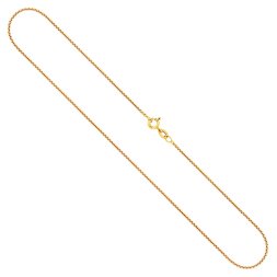 Goldkette als Venezianerkette rund geschlagen in Gelbgold 375 / 9K, 45 cm lang, 1,2 mm breit, Gewicht ca. 3.1 g.