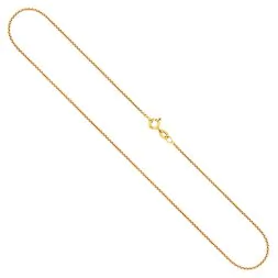 Goldkette als Venezianerkette rund geschlagen in Gelbgold 375 / 9K, 45 cm lang, 1,2 mm breit, Gewicht ca. 3.1 g.