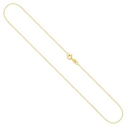 Goldkette als Venezianerkette in Gelbgold 585 / 14K, 42 cm lang, 0,6 mm breit, Gewicht ca. 1.1 g.