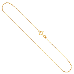 Goldkette als Venezianerkette in Gelbgold 375 / 9K, 55 cm lang, 0,7 mm breit, Gewicht ca. 1.9 g.