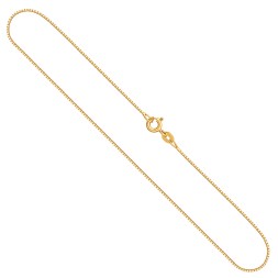 Goldkette als Venezianerkette in Gelbgold 333 / 8K, 55 cm lang, 0,7 mm breit, Gewicht ca. 1.7 g.