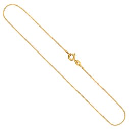 Goldkette als Venezianerkette in Gelbgold 333 / 8K, 40 cm lang, 0,8 mm breit, Gewicht ca. 1.7 g.