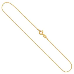 Goldkette als Venezianerkette in Gelbgold 585 / 14K, 55 cm lang, 0,8 mm breit, Gewicht ca. 2.6 g.
