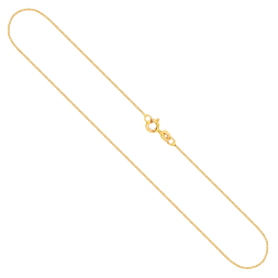 Goldkette als Venezianerkette in Gelbgold 375 / 9K, 40 cm lang, 0,9 mm breit, Gewicht ca. 2 g.