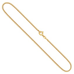 Goldkette als Venezianerkette in Gelbgold 585 / 14K, 34 cm lang, 1,4 mm breit, Gewicht ca. 4.7 g.